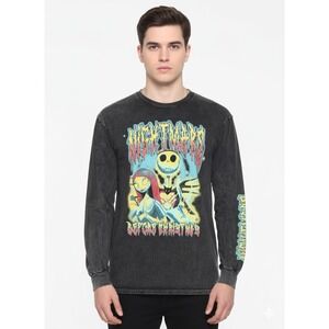 Nightmare Before Christmas Metal Tee‎ Mens XL Dark Wash Grunge Y2K Goth Kidcore